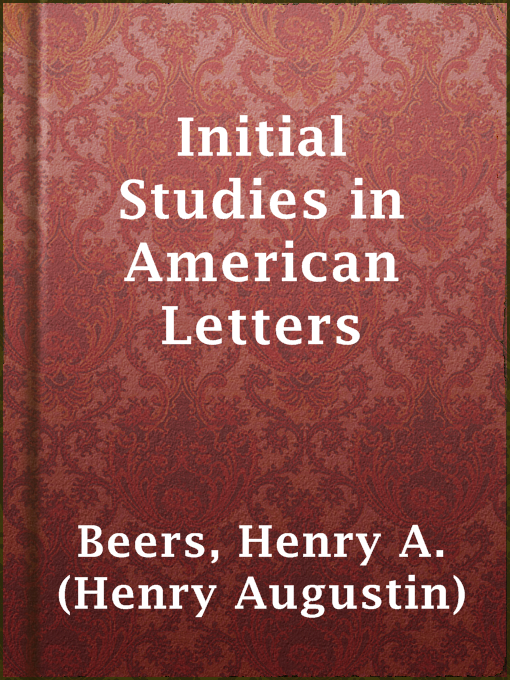 Cover image for Initial Studies in American Letters